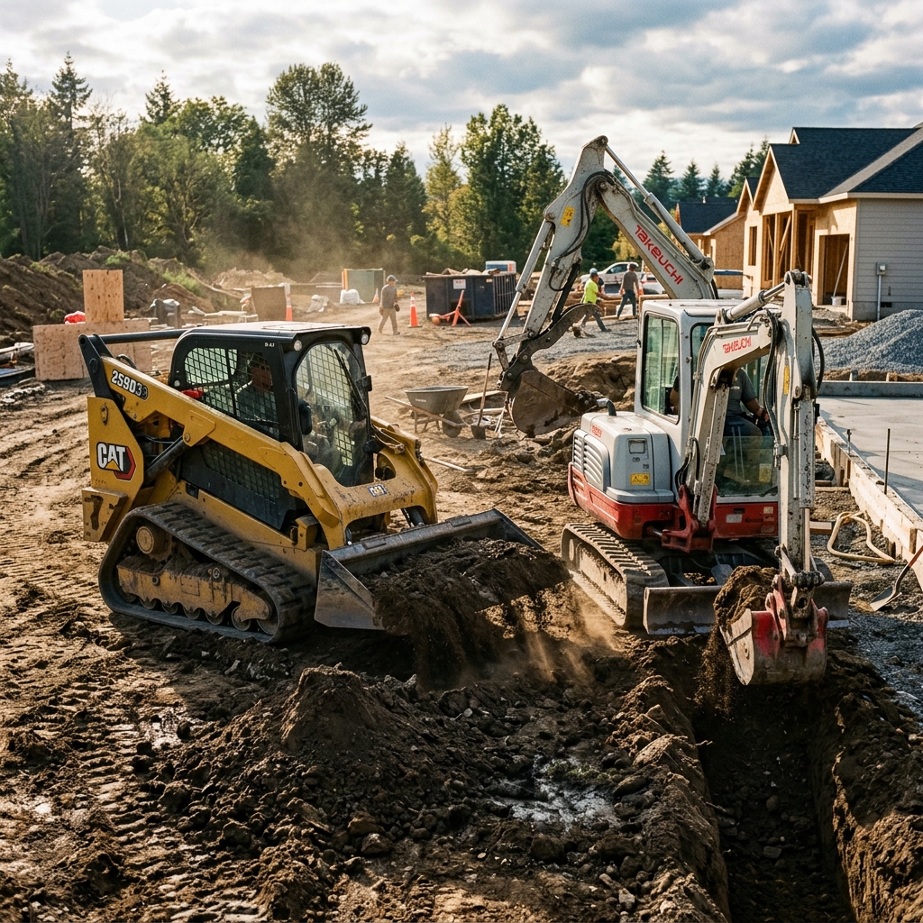 Excavators on site